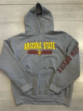 Arizona State Sun Devils Pullover Hoodie Size L Gray Sweatshirt ASU College